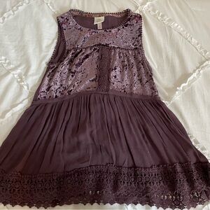 Knox Rose Purple Lace Sleeveless Top
